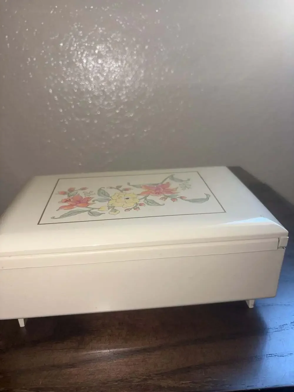 Vintage Prima Otagiri Lacquerware Floral Musical Jewelry Box Plays The Way We We